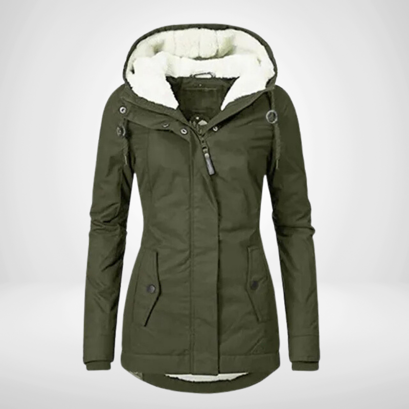 Parka pour femme avec capuche et doublure en polaire