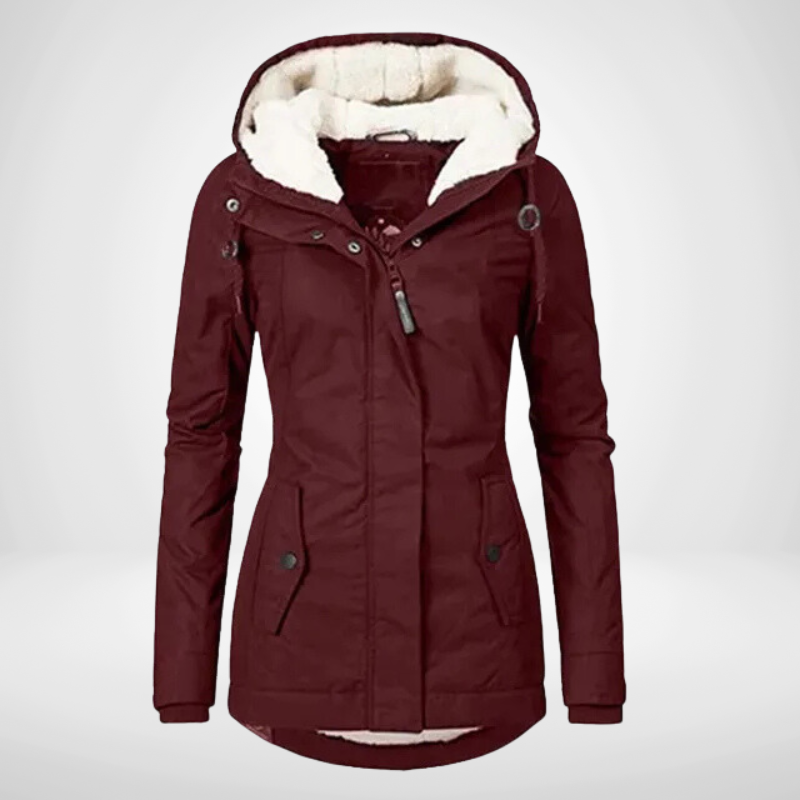 Parka pour femme avec capuche et doublure en polaire