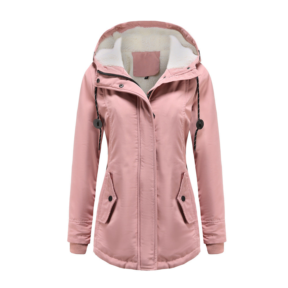 Parka pour femme avec capuche et doublure en polaire