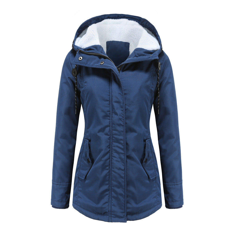 Parka pour femme avec capuche et doublure en polaire