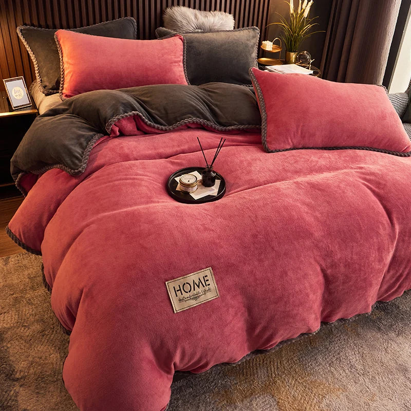 Parure de couette luxueuse en velours polaire