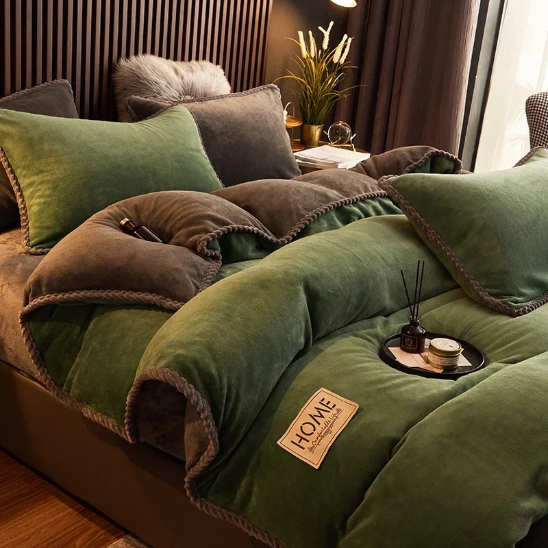 Parure de couette luxueuse en velours polaire