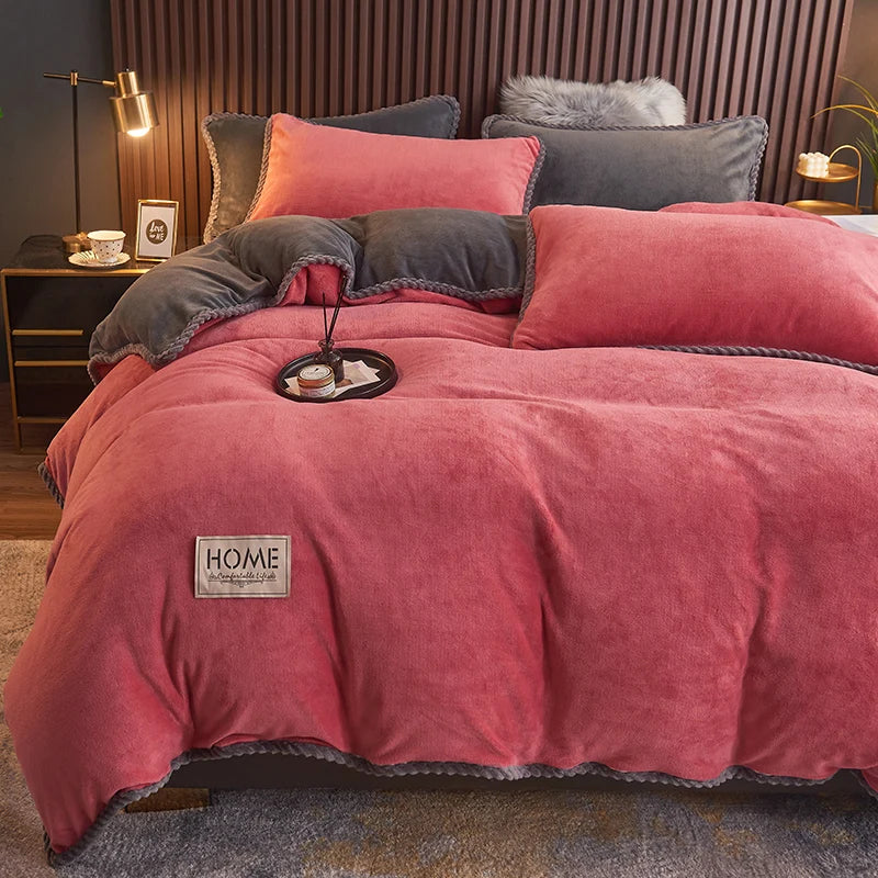Parure de couette luxueuse en velours polaire