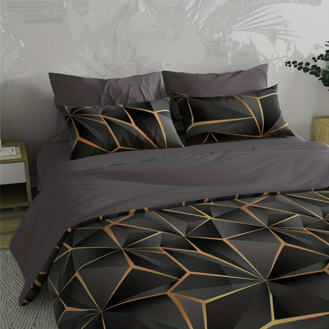 Parure de lit en microfibre style hôtel