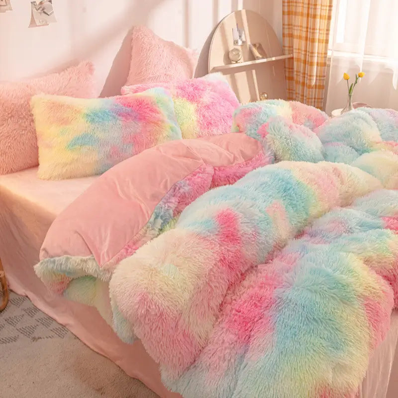 Parure de lit en polaire pelucheuse teddy - chaude et ultra douce
