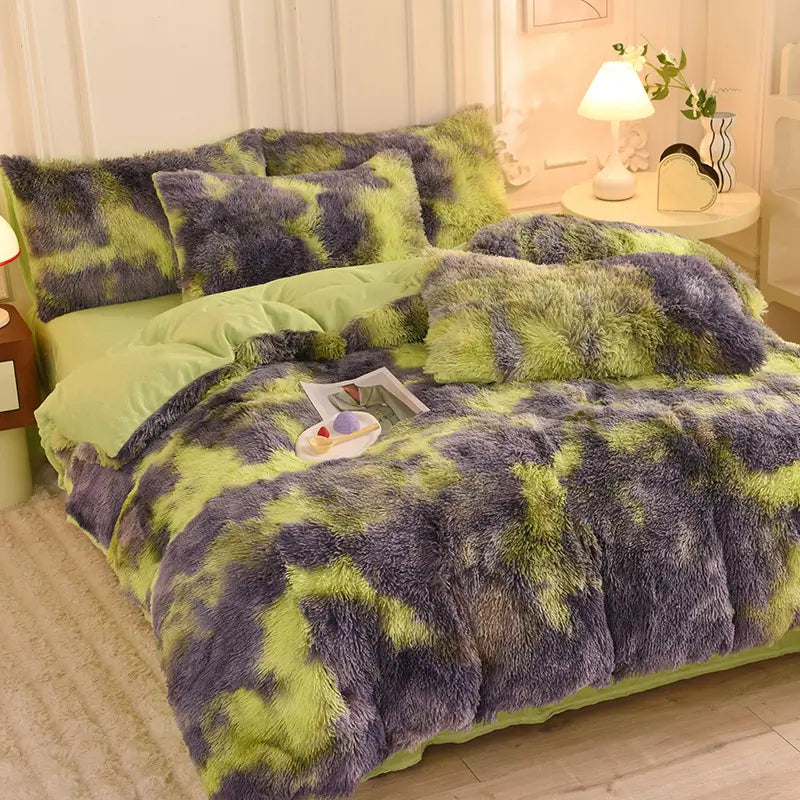 Parure de lit en polaire pelucheuse teddy - chaude et ultra douce