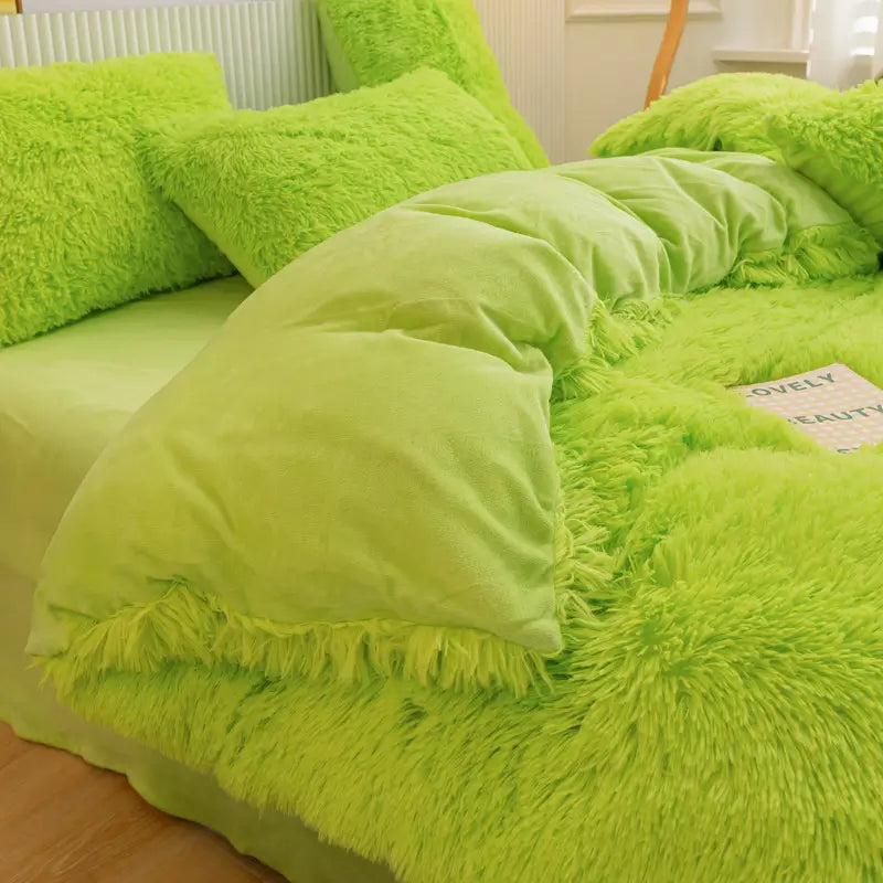 Parure de lit en polaire pelucheuse teddy - chaude et ultra douce