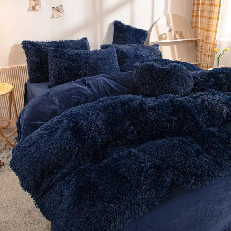 Parure de lit en polaire pelucheuse teddy - chaude et ultra douce