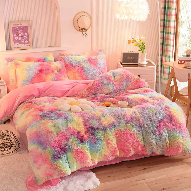 Parure de lit en polaire pelucheuse teddy - chaude et ultra douce