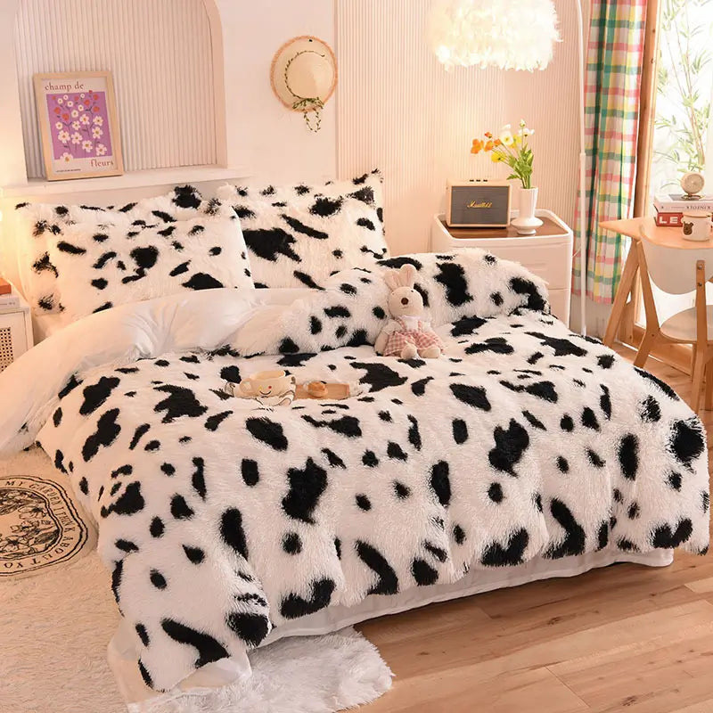 Parure de lit en polaire pelucheuse teddy - chaude et ultra douce