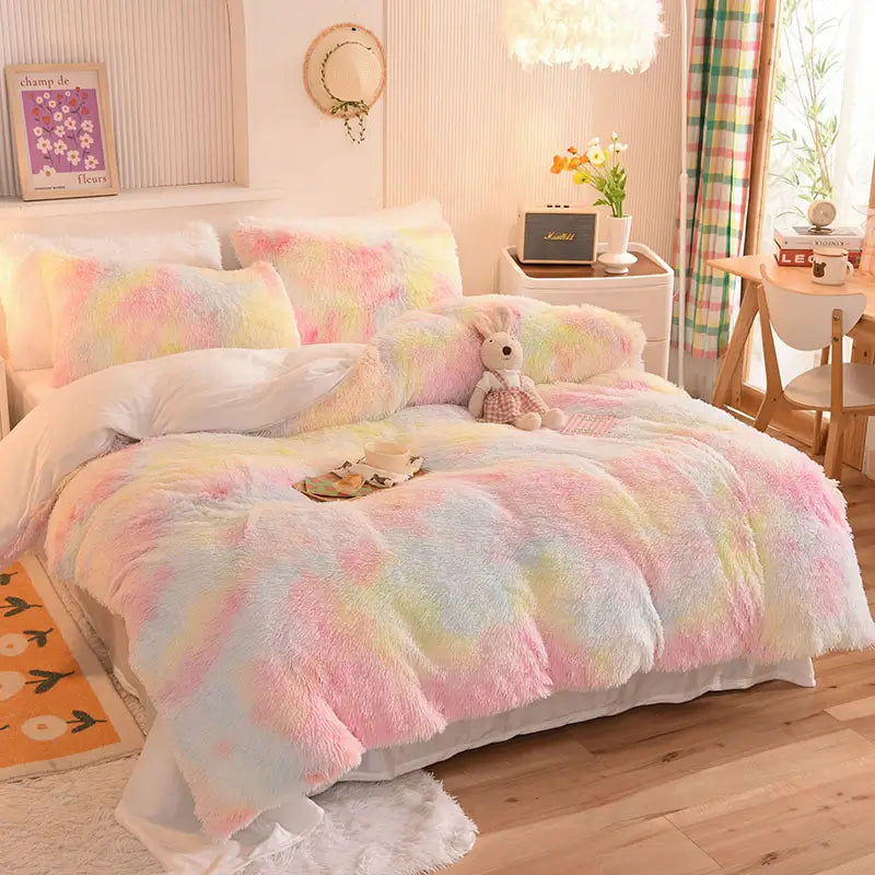 Parure de lit en polaire pelucheuse teddy - chaude et ultra douce
