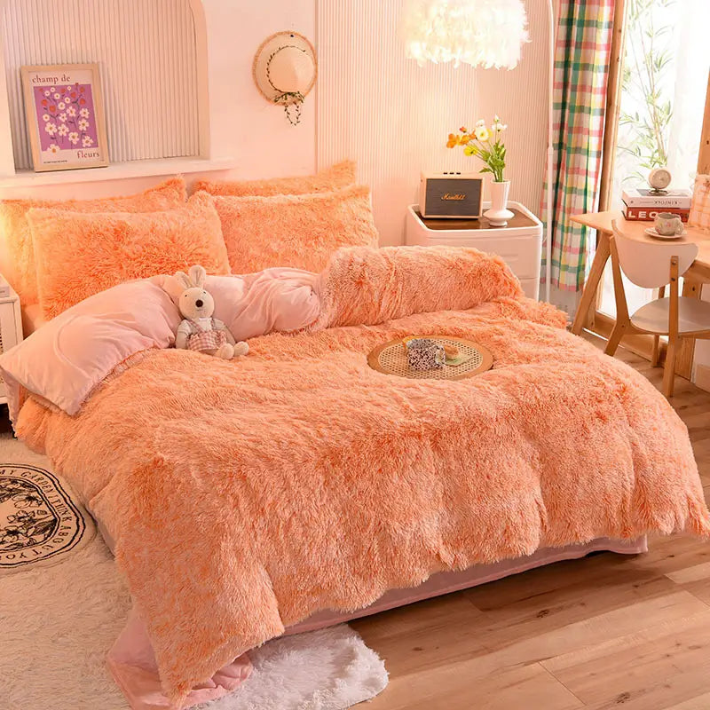 Parure de lit en polaire pelucheuse teddy - chaude et ultra douce