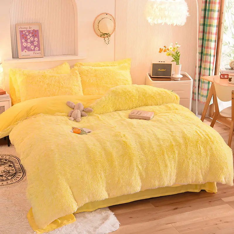 Parure de lit en polaire pelucheuse teddy - chaude et ultra douce