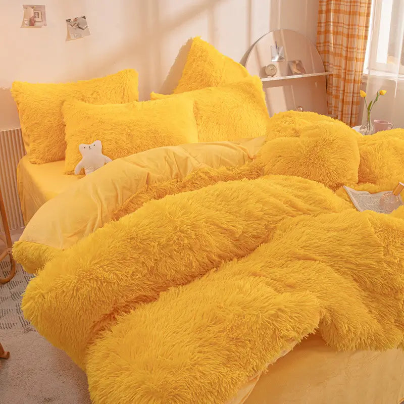 Parure de lit en polaire pelucheuse teddy - chaude et ultra douce
