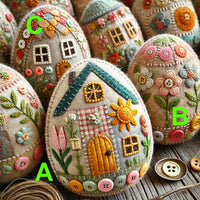 Kit DIY casa de huevos de fieltro patchwork