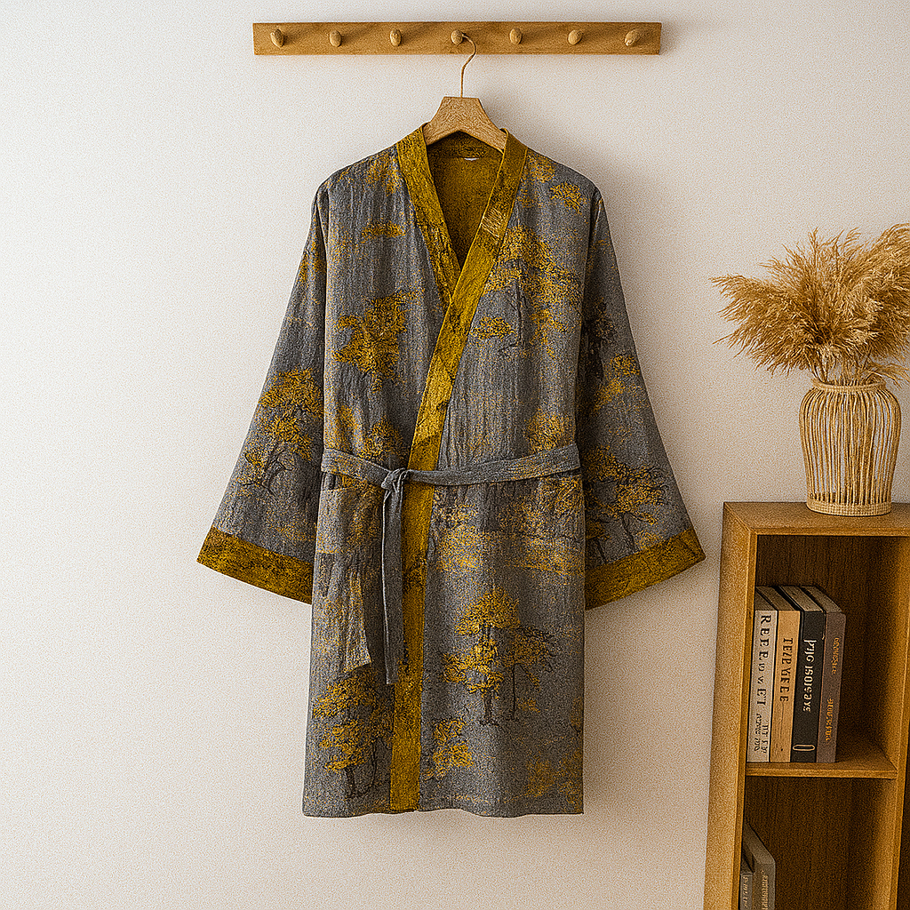 Peignoir kimono léger en coton pour homme