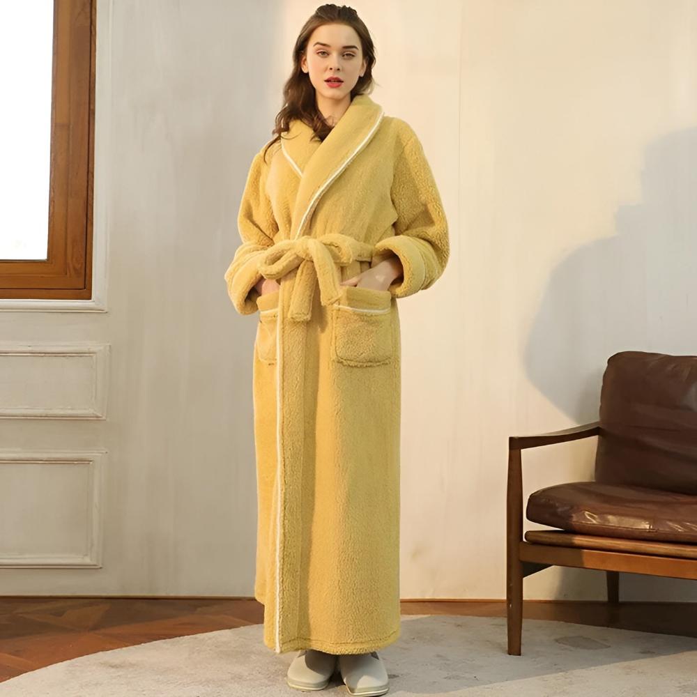 Peignoir luxueux en polaire, chaud et confortable
