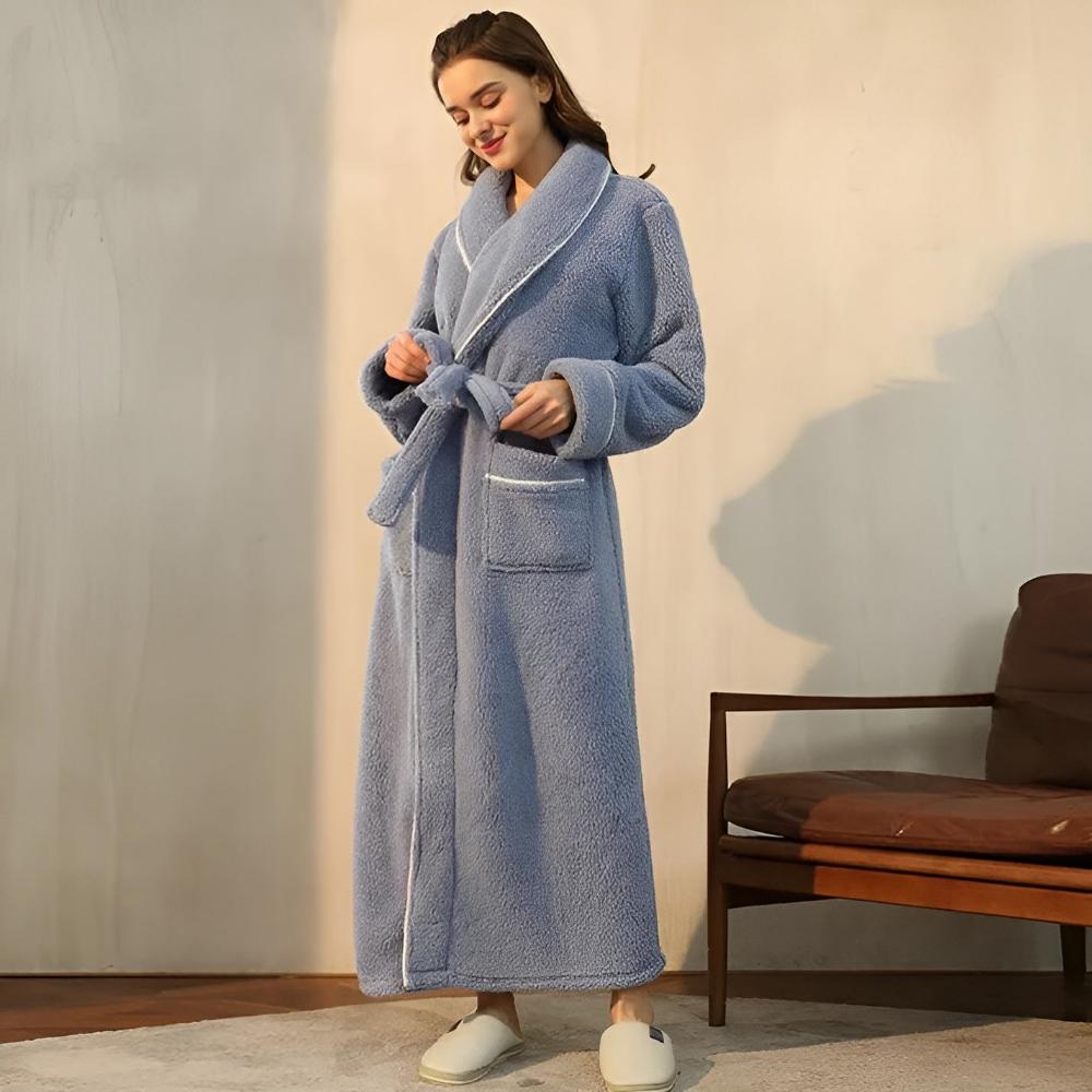Peignoir luxueux en polaire, chaud et confortable