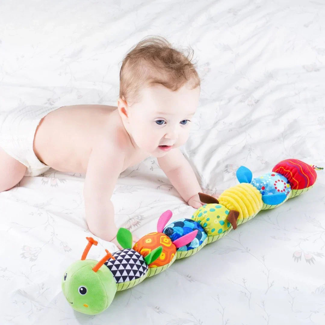 Peluche musicale et sensorielle pour bébé – Hochets et chenille douce