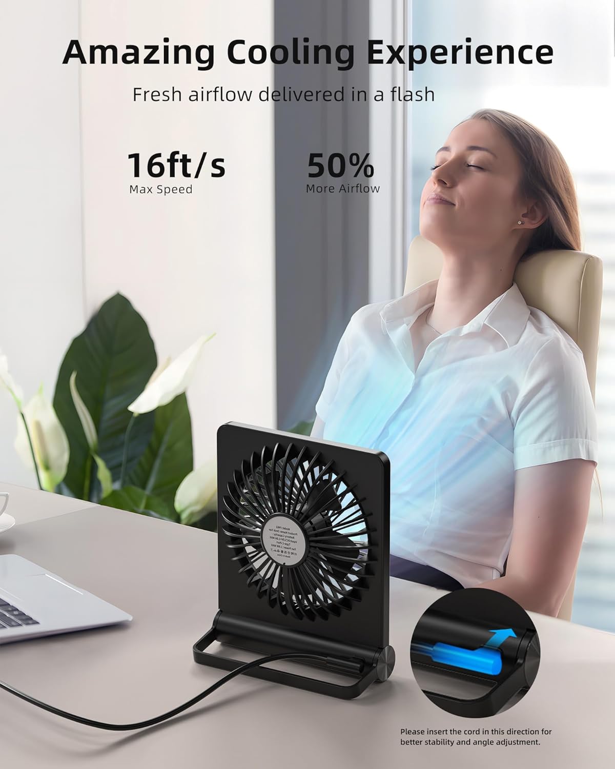 Petit ventilateur de bureau ultra silencieux à flux d'air puissant