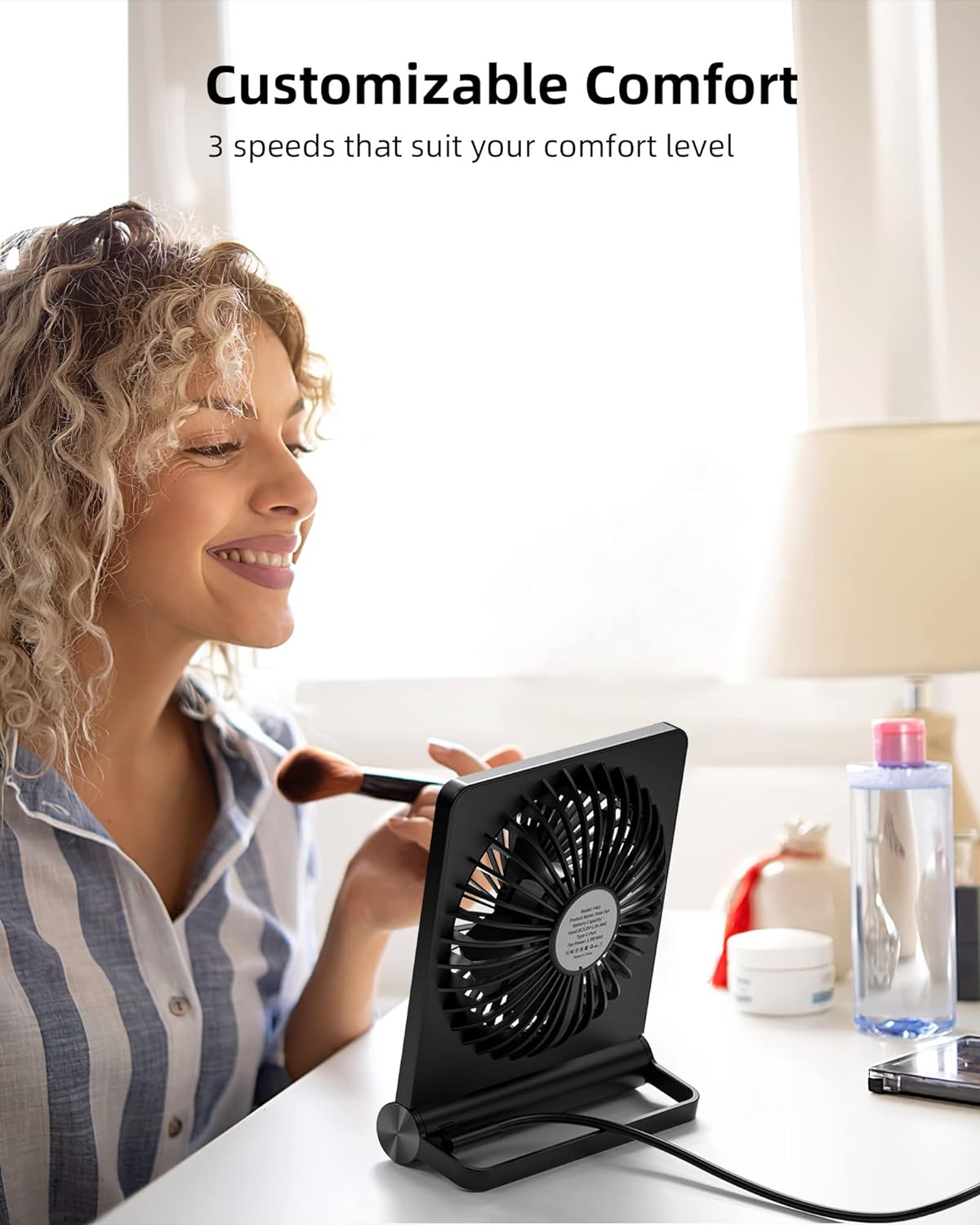 Petit ventilateur de bureau ultra silencieux à flux d'air puissant