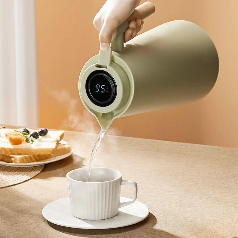 Pichet isotherme en acier inoxydable double paroi avec affichage numérique 1 l