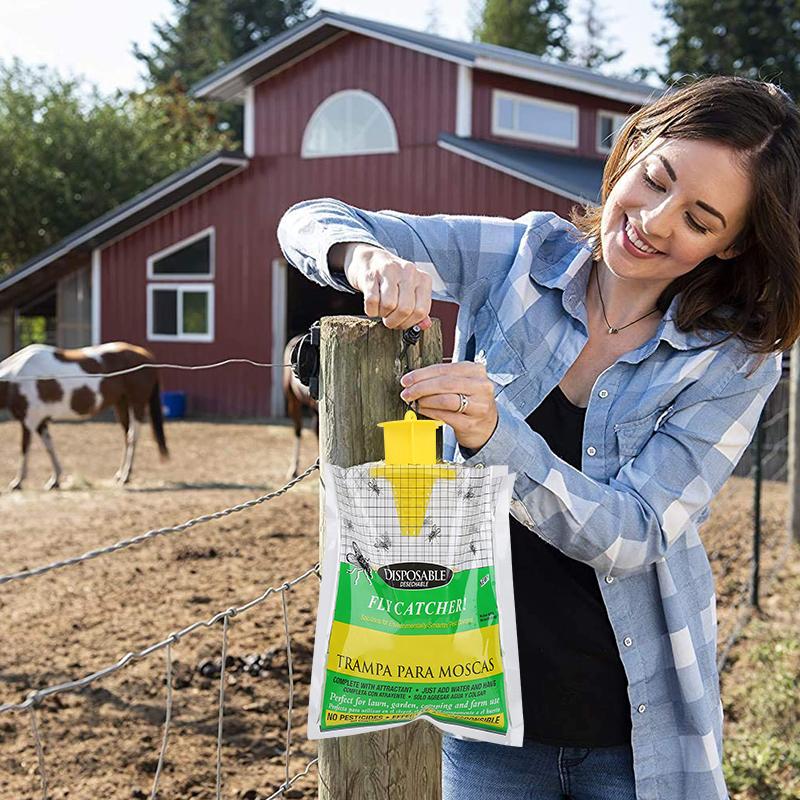 Piège à mouches efficace avec sachet jetable pour usage extérieur