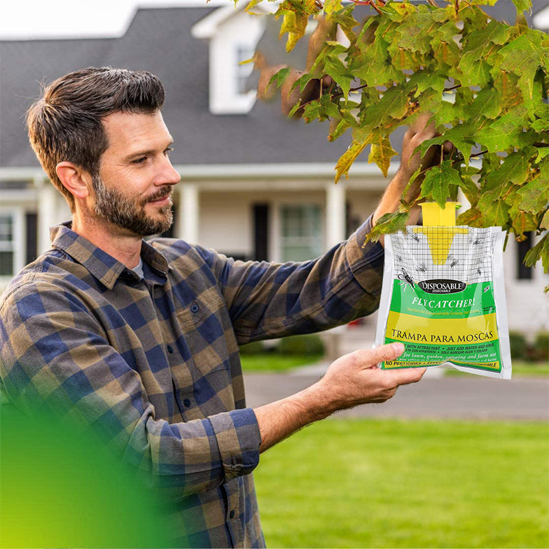 Piège à mouches efficace avec sachet jetable pour usage extérieur