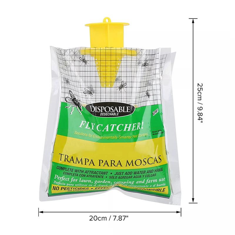 Piège à mouches efficace avec sachet jetable pour usage extérieur