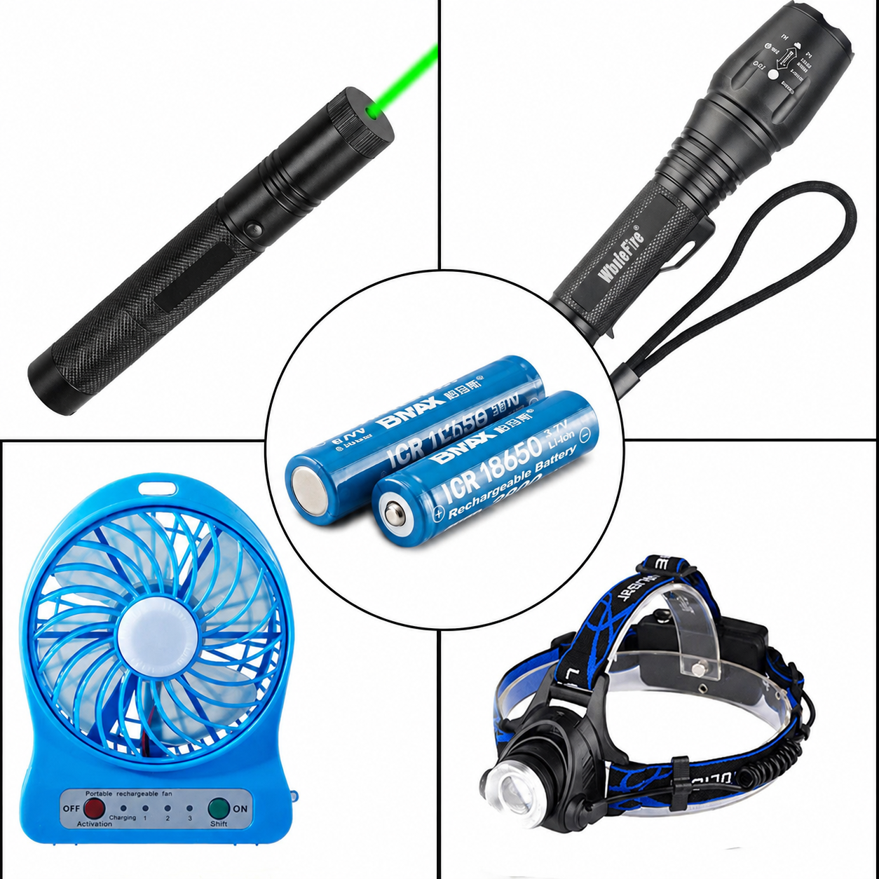 Piles rechargeables Li-ion 18650 3,7 V universelles (lot de 2)
