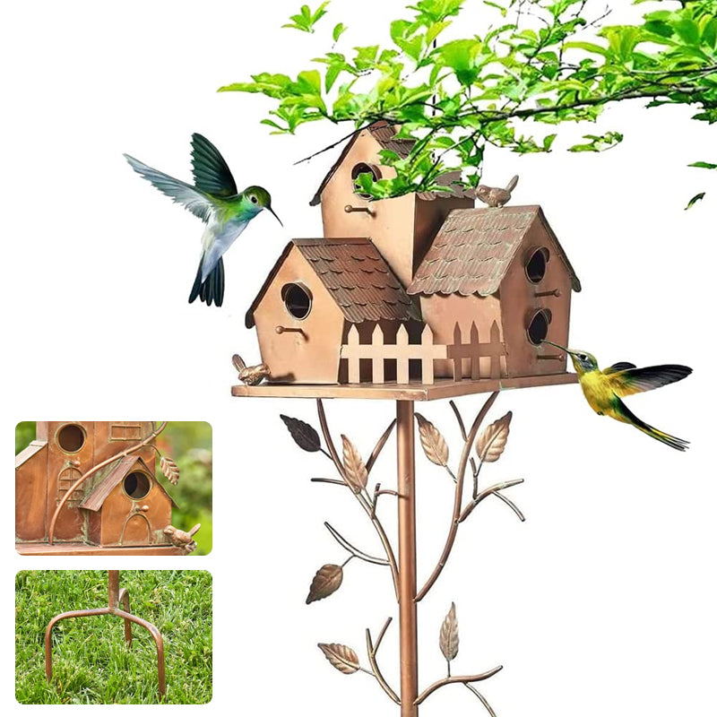 Piquet de jardin nichoir décoratif d'extérieur en métal