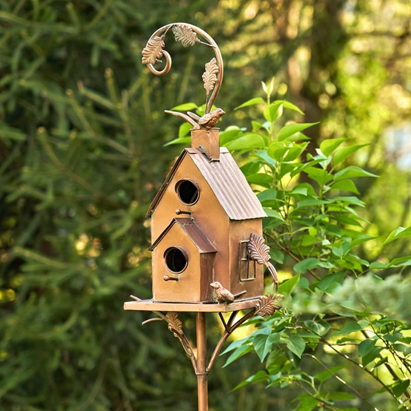 Piquet de jardin nichoir décoratif d'extérieur en métal