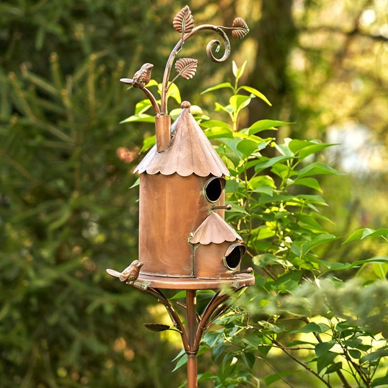 Piquet de jardin nichoir décoratif d'extérieur en métal