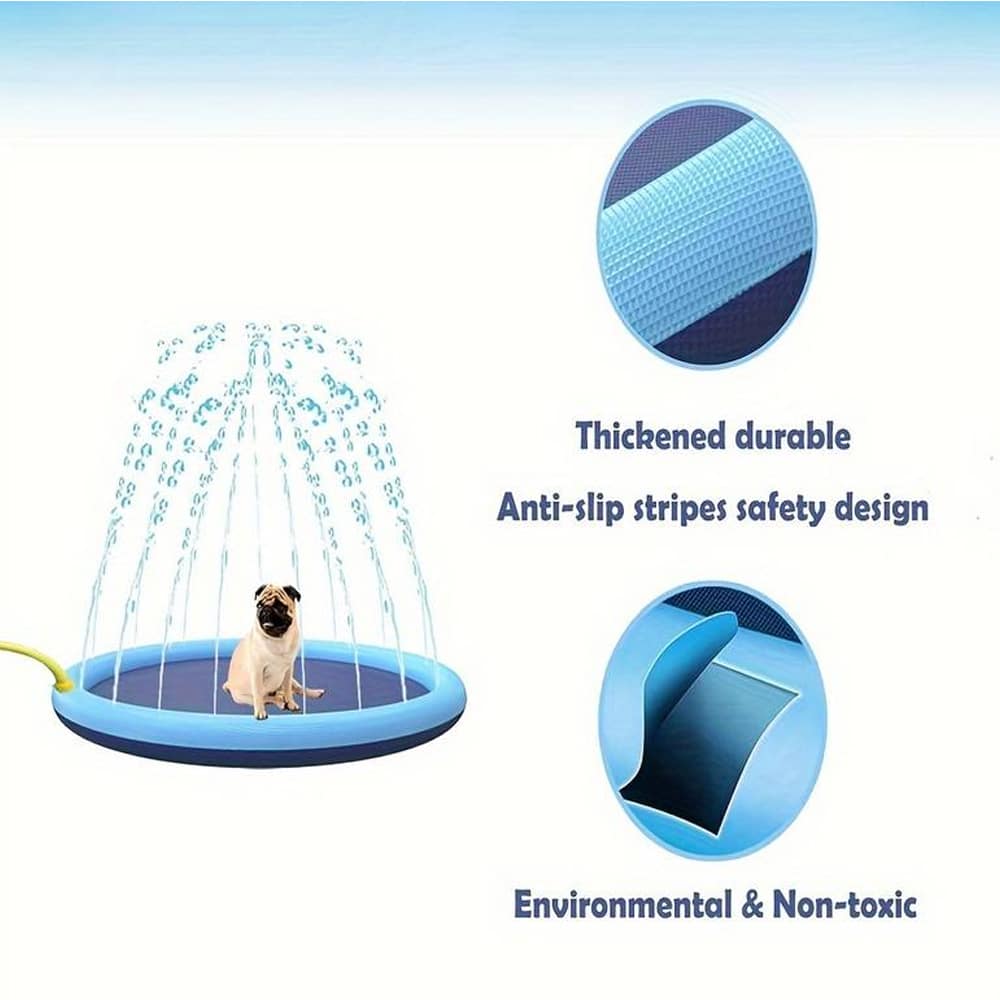 Piscine pour chien avec jet d'eau (disponible en tailles pour grands et petits chiens)