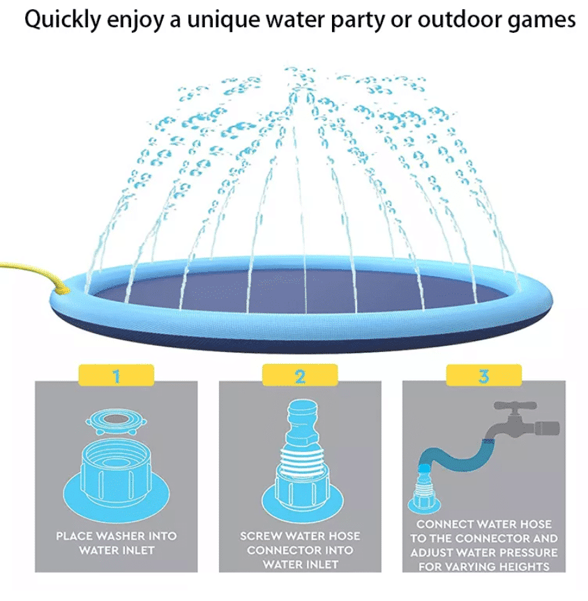Piscine pour chien avec jet d'eau (disponible en tailles pour grands et petits chiens)