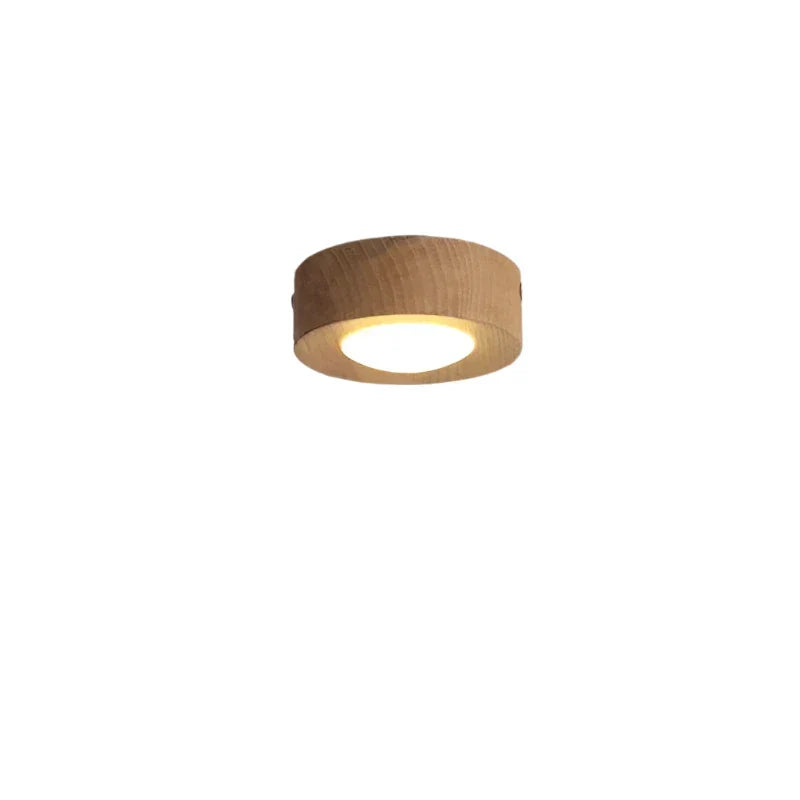 Plafonnier en bois de noyer avec spot LED