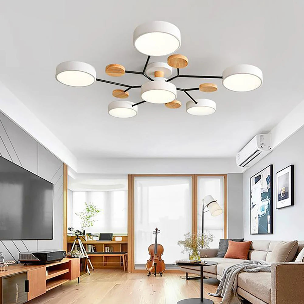 Plafonnier fin design avec détails finis à la main