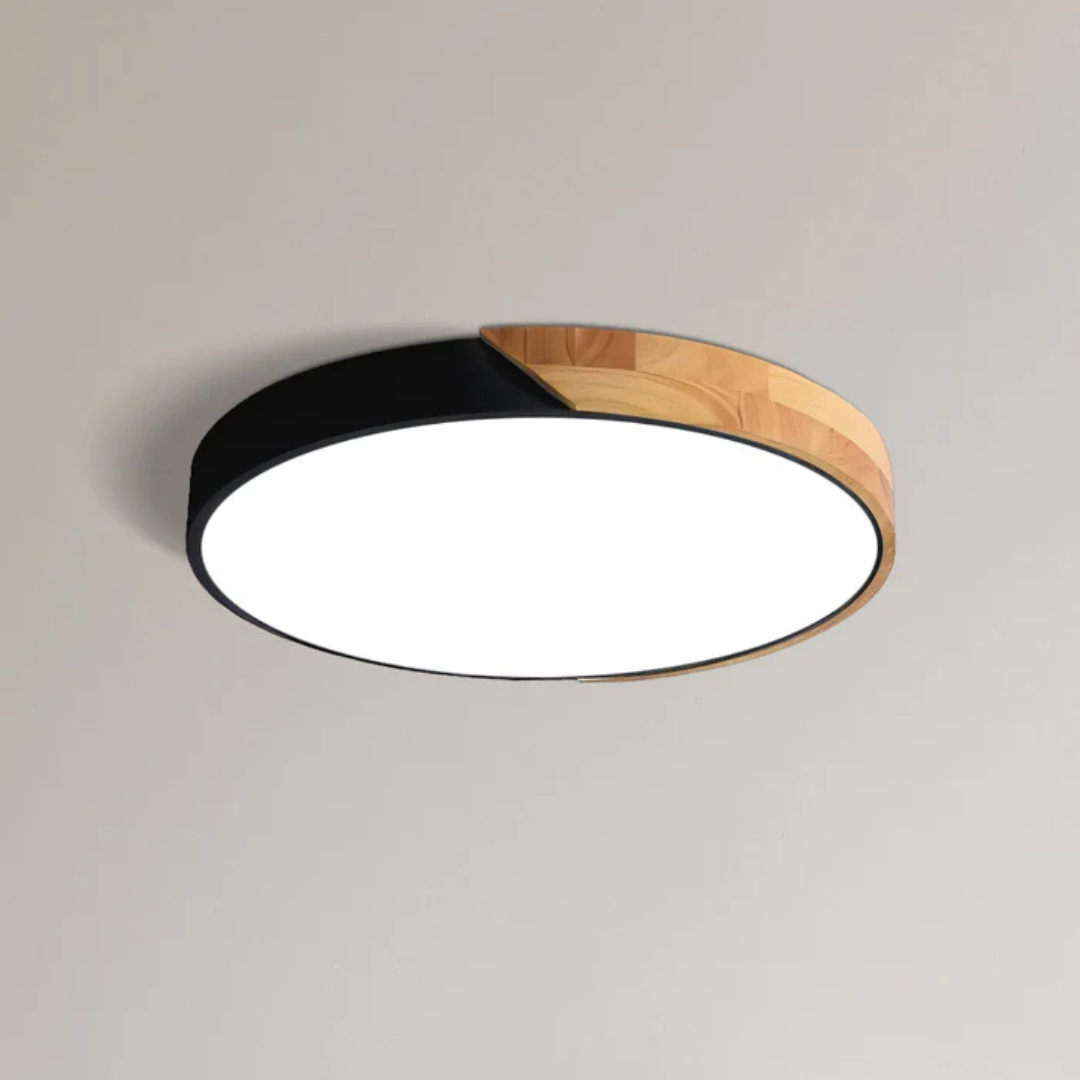 Plafonnier LED au design scandinave en bois