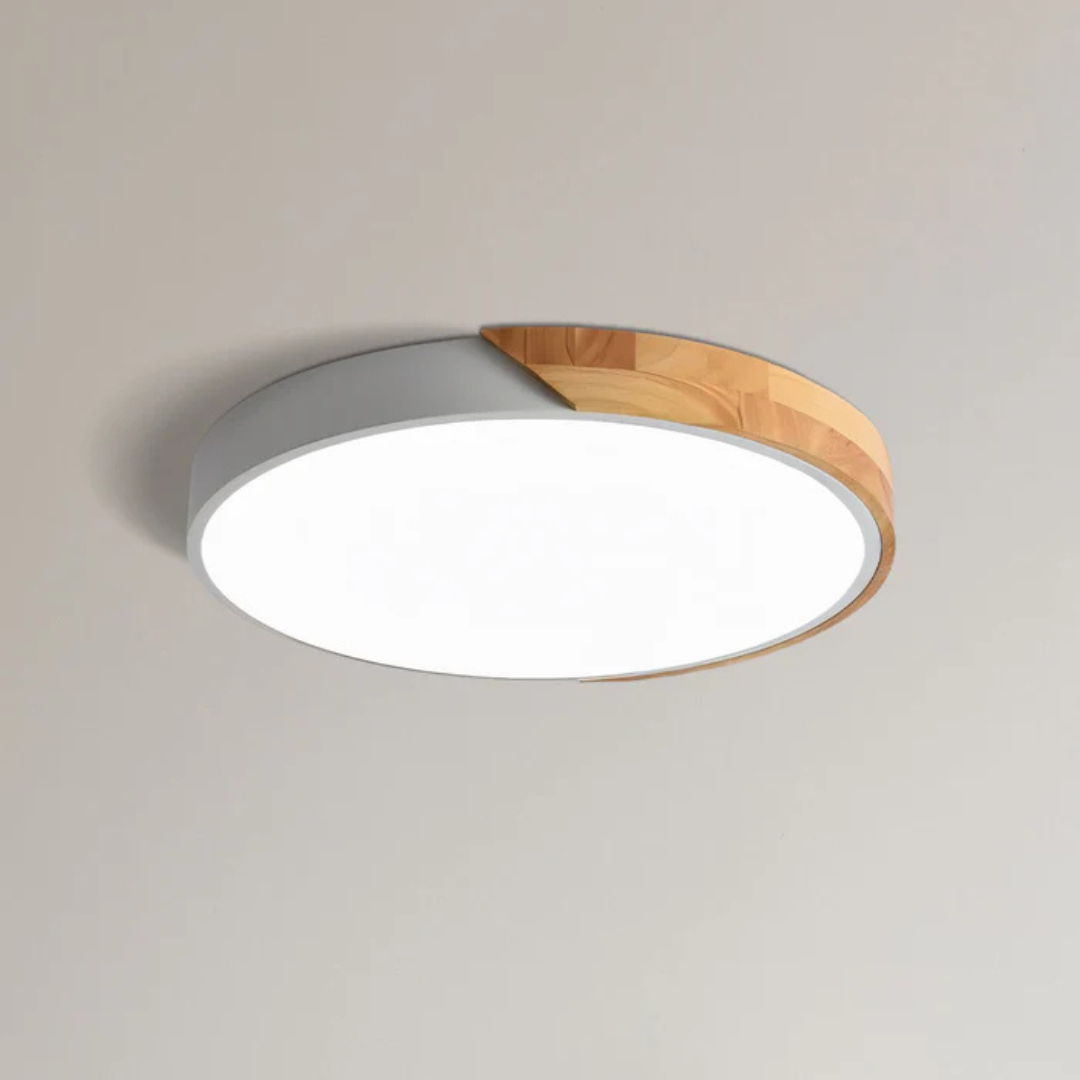 Plafonnier LED au design scandinave en bois