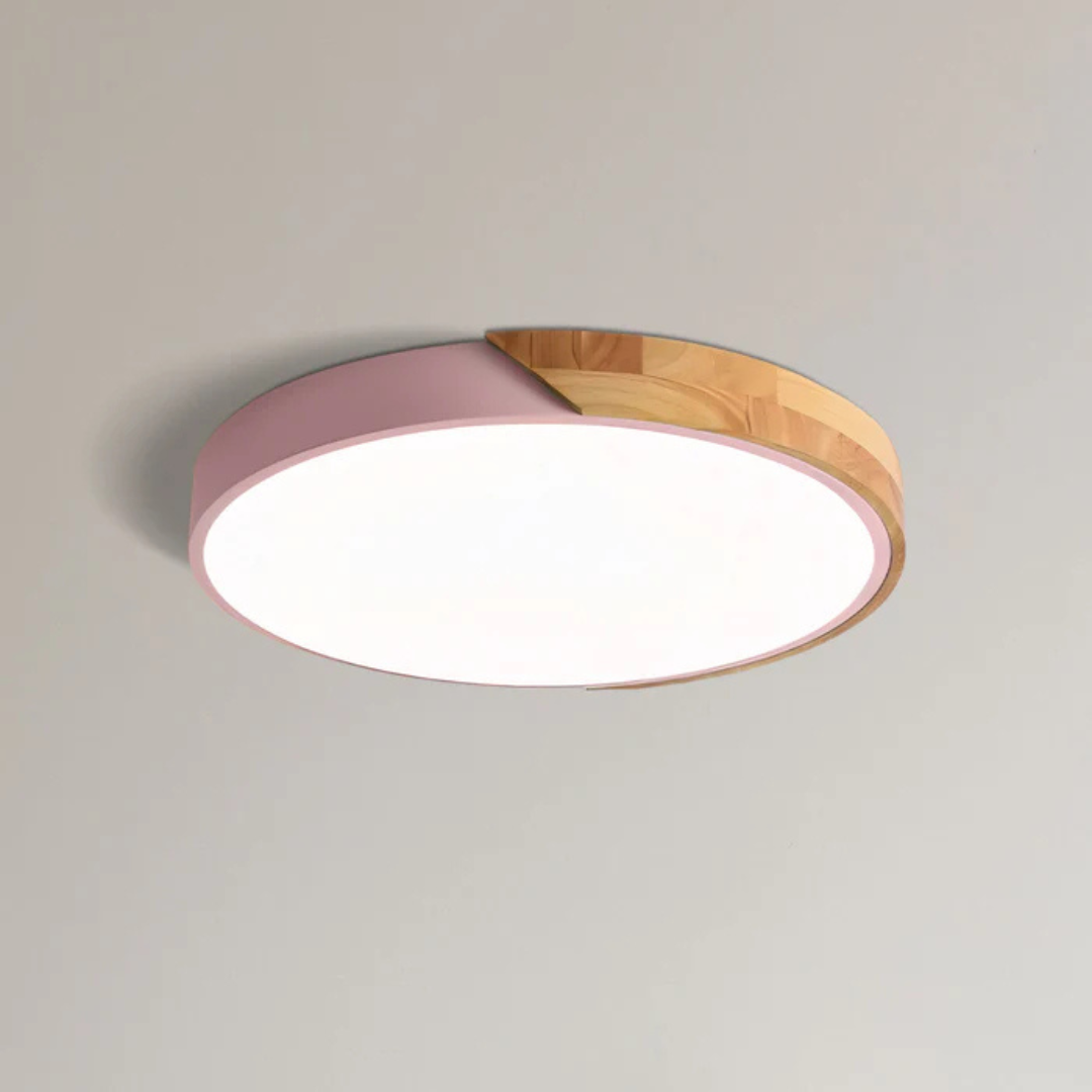 Plafonnier LED au design scandinave en bois