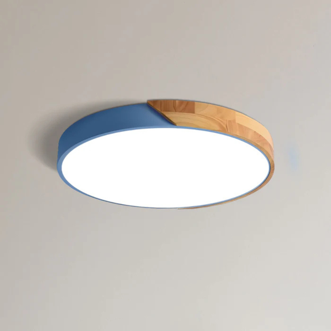 Plafonnier LED au design scandinave en bois