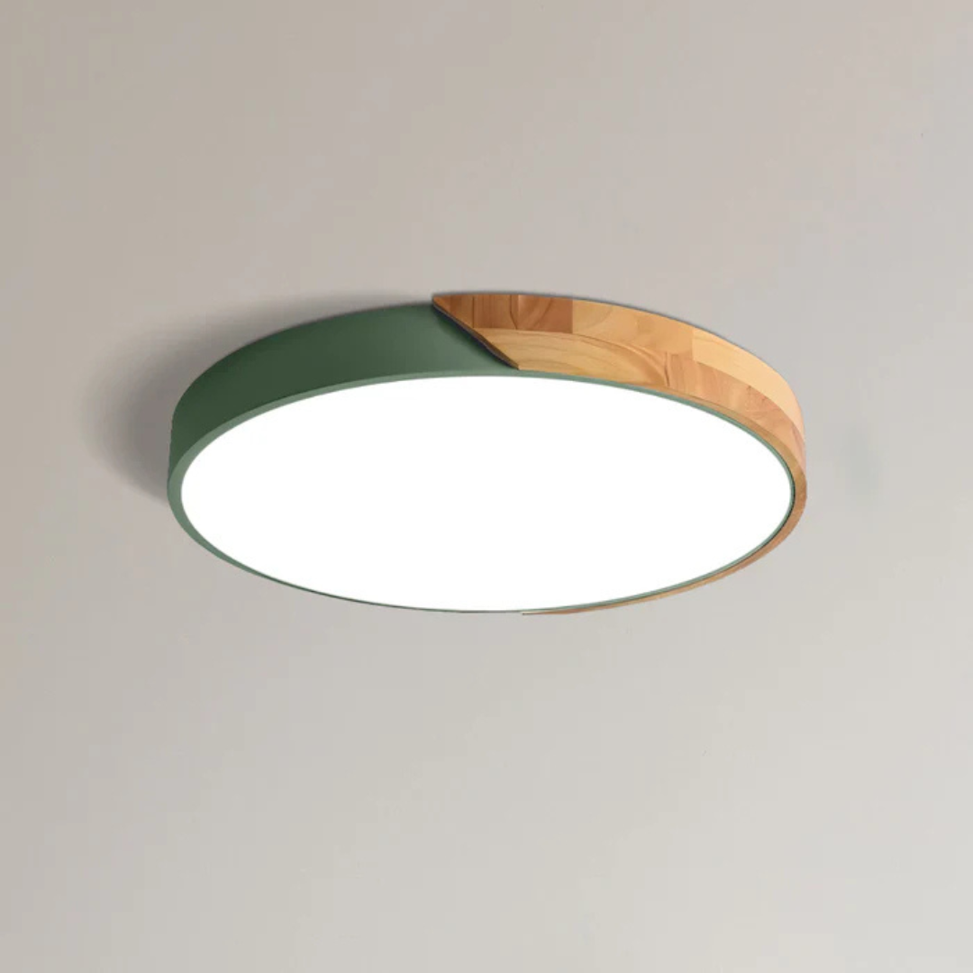 Plafonnier LED au design scandinave en bois