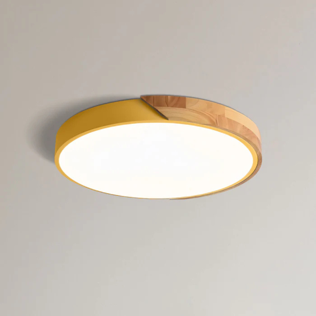 Plafonnier LED au design scandinave en bois