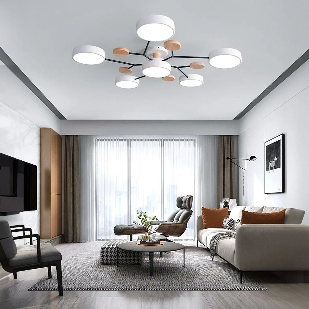 Plafonnier semi-encastré LED moderne Halo pour espaces élégants
