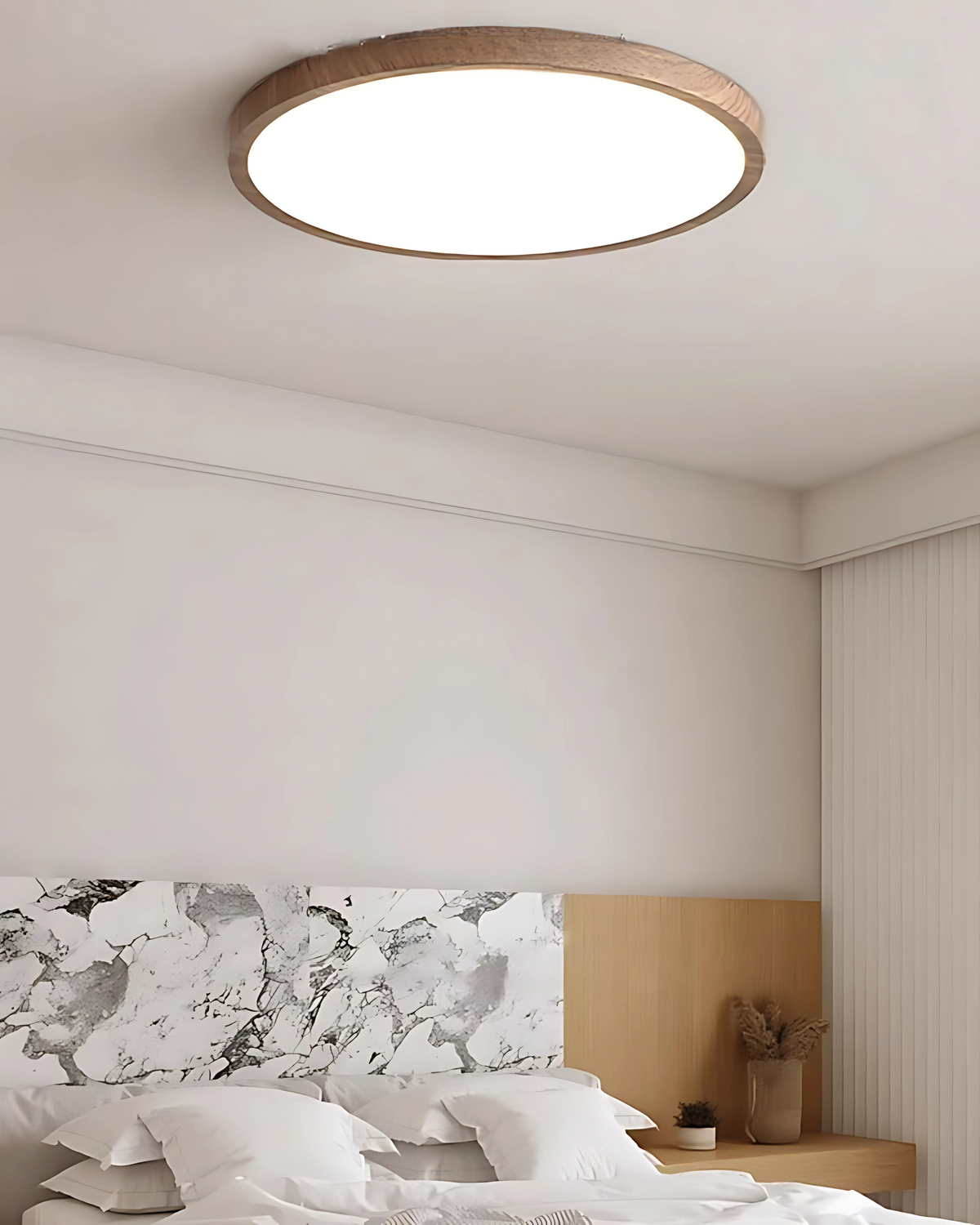 Plafonnier ultra-plat en bois pour salon et chambre à coucher