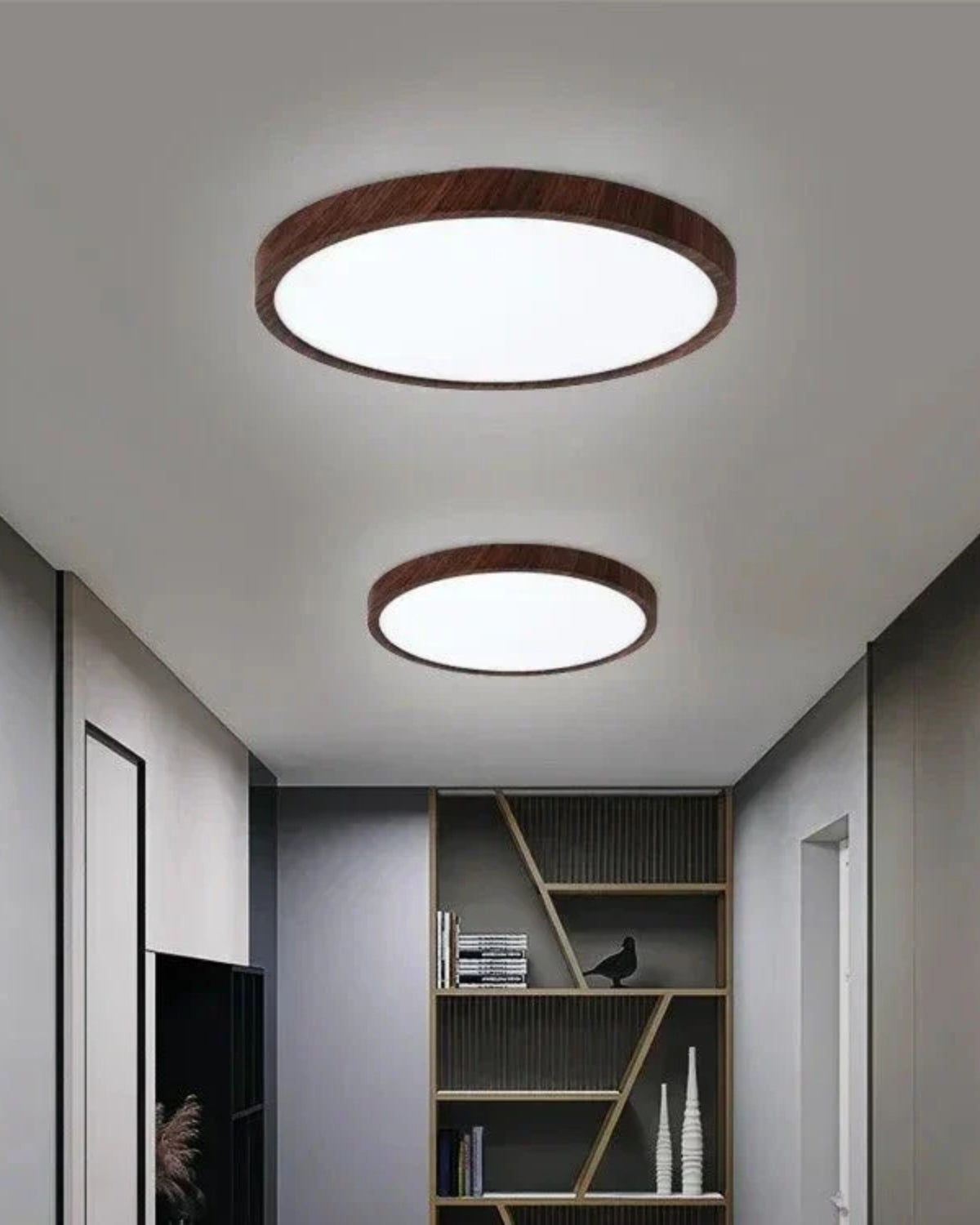Plafonnier ultra-plat en bois pour salon et chambre à coucher
