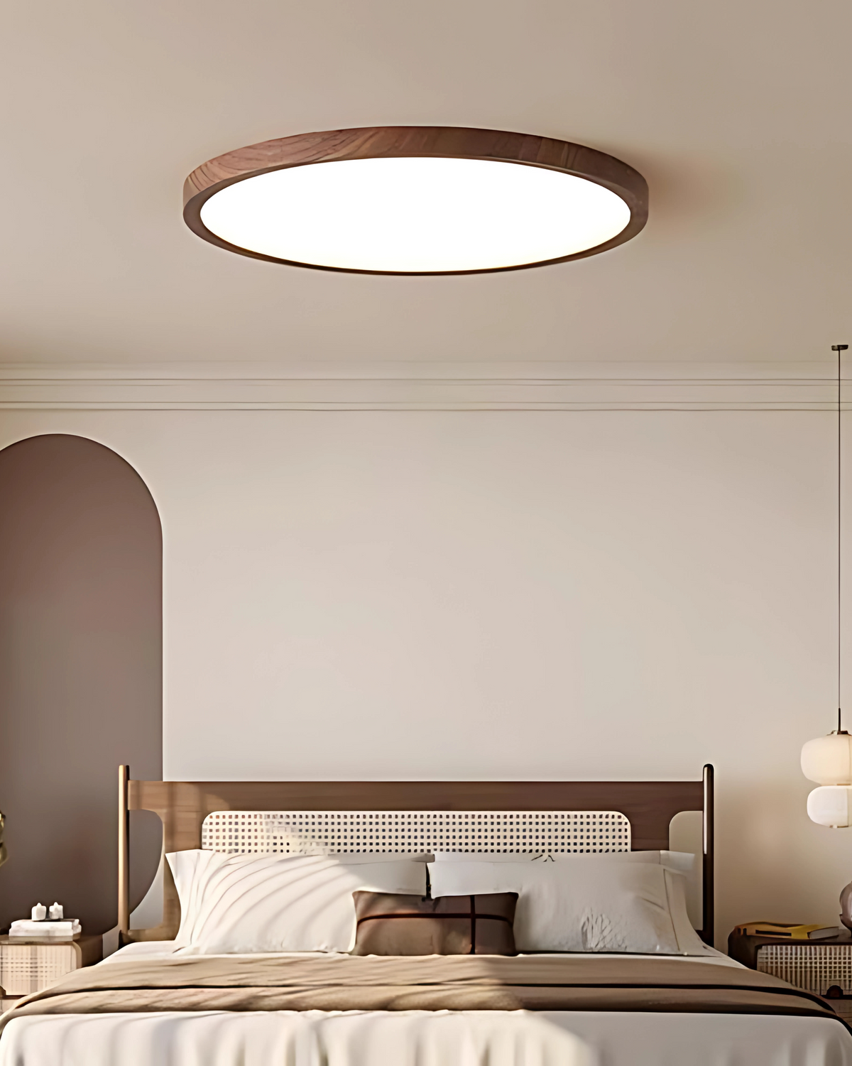 Plafonnier ultra-plat en bois pour salon et chambre à coucher