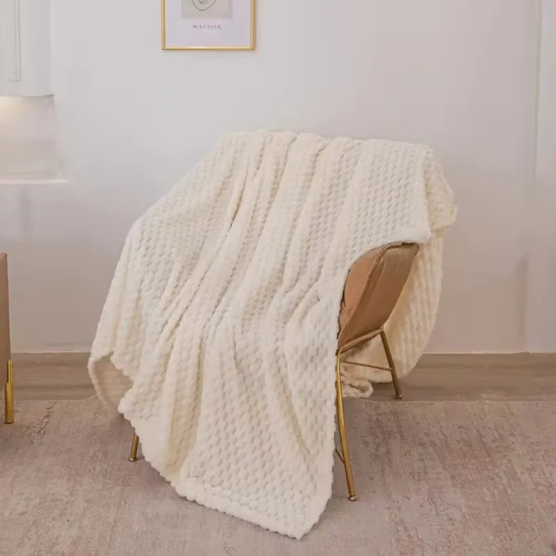 Plaid en velours doux à motif carreaux, moelleux, chaud et douillet - Confortable jeté de canapé et couverture câline pour adultes, enfants et animaux
