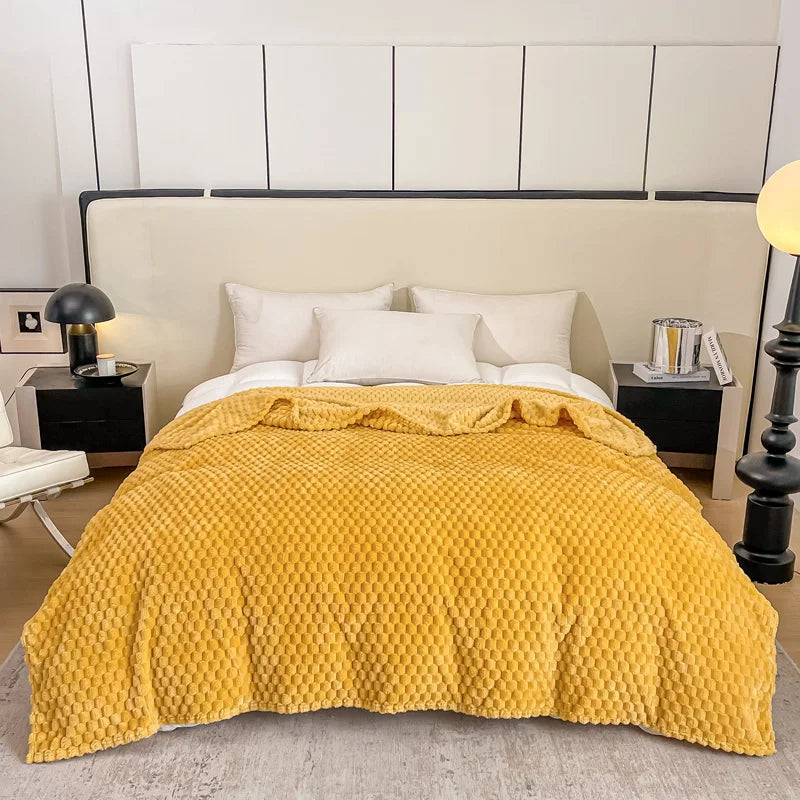 Plaid en velours doux à motif carreaux, moelleux, chaud et douillet - Confortable jeté de canapé et couverture câline pour adultes, enfants et animaux