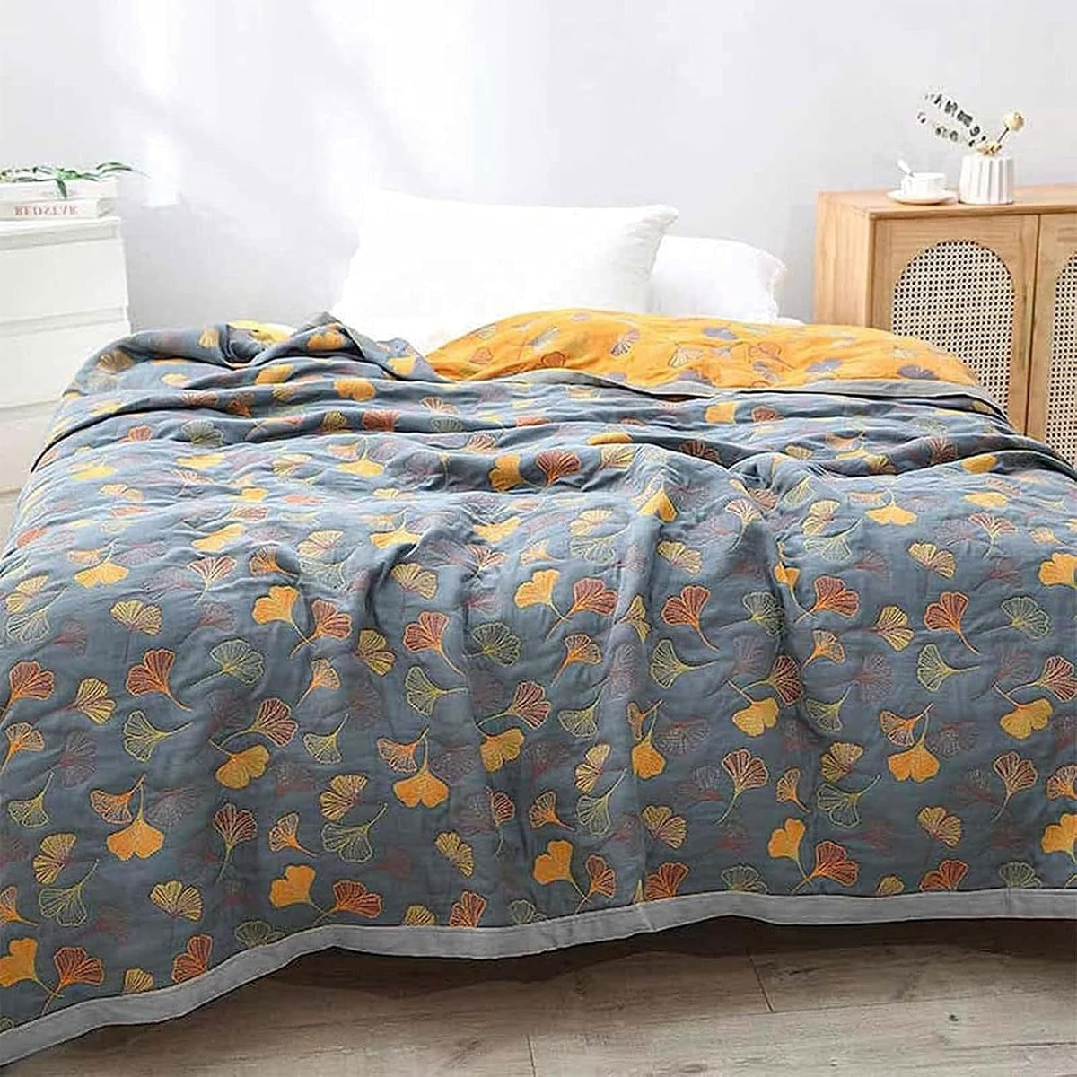 Plaid feuilles de ginkgo